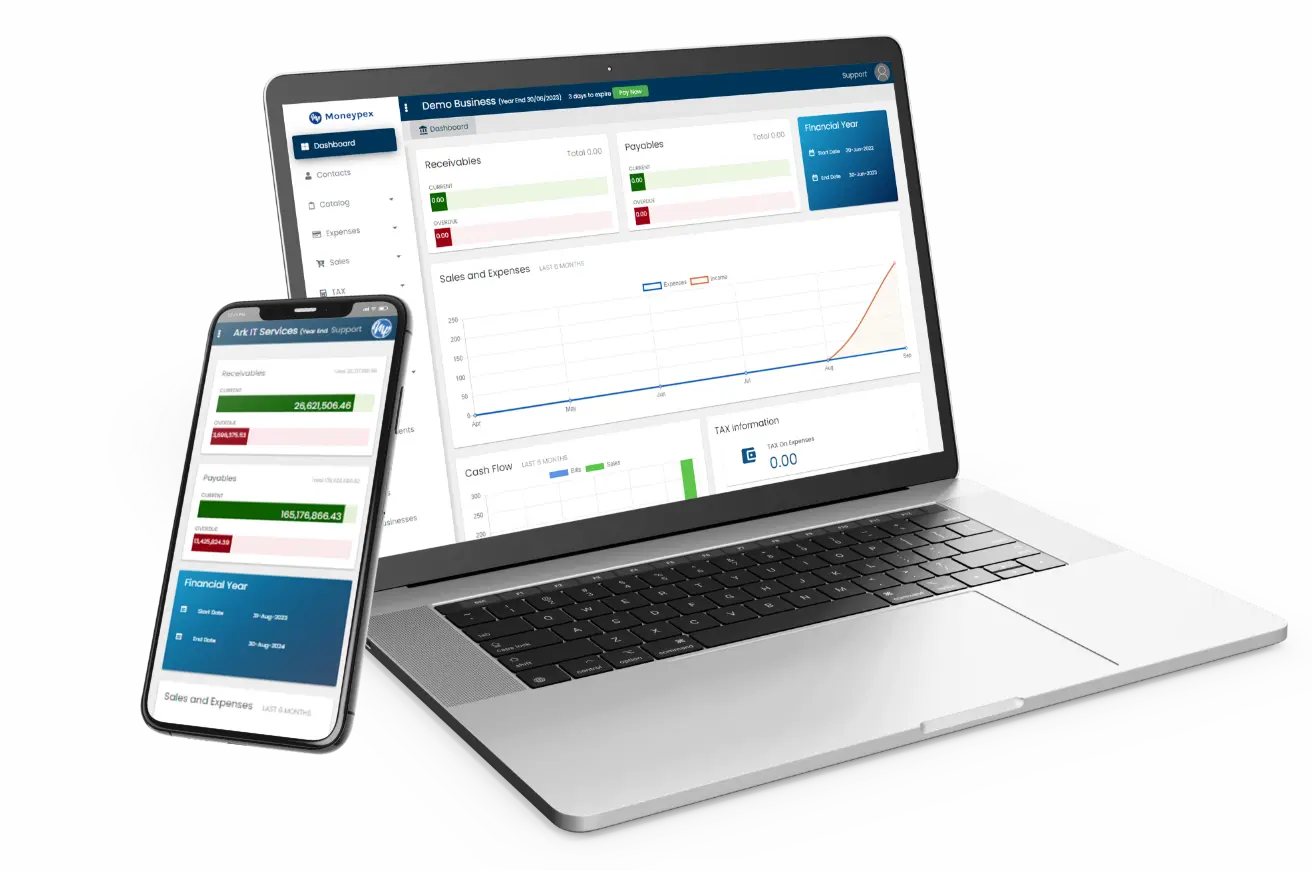 Dashboard Screen - Moneypex Accounting